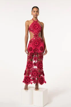 Sale Cult Gaia Accalia Crochet Gown Ghermez Rose