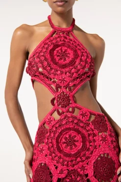 Sale Cult Gaia Accalia Crochet Gown Ghermez Rose