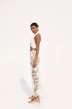 Outlet Cult Gaia Amina Crochet Skirt Off White