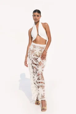 Outlet Cult Gaia Amina Crochet Skirt Off White