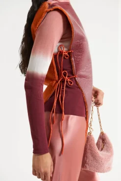 Clearance Cult Gaia Ariana Vest Maroon Peak Rouge