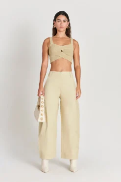 Cult Gaia Brieann Knit Top Khaki