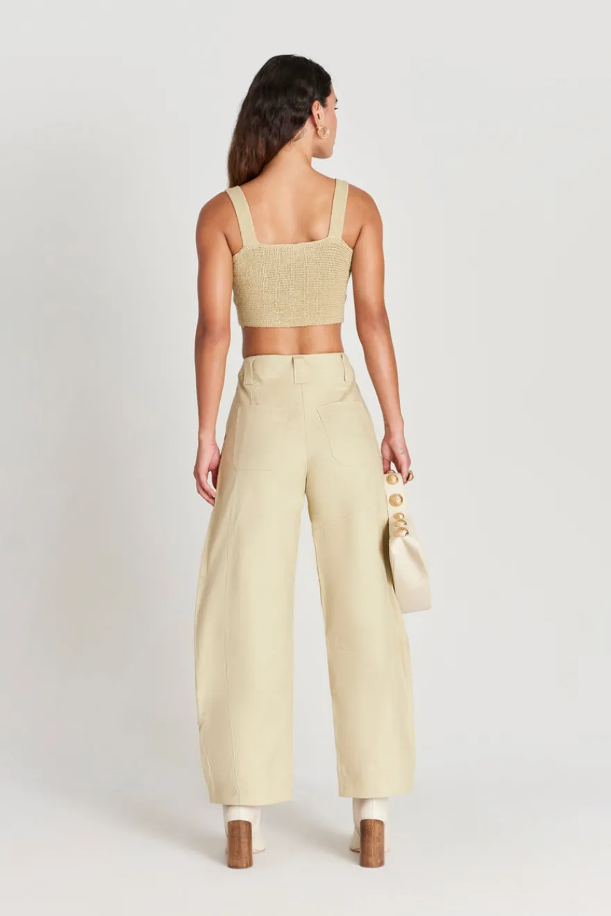 Cult Gaia Brieann Knit Top Khaki