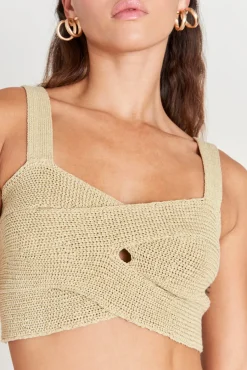 Cult Gaia Brieann Knit Top Khaki