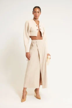 Best Cult Gaia Casella Knit Cardigan Off White