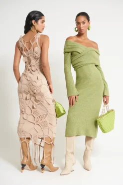 Cult Gaia Chandler Crochet Dress Sand