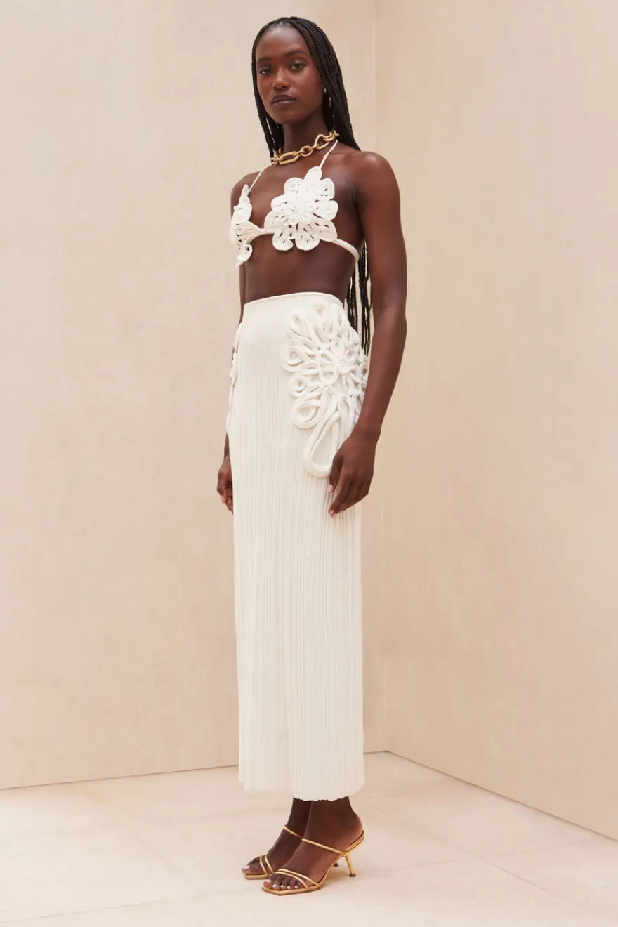New Cult Gaia Chasina Knit Skirt Off White