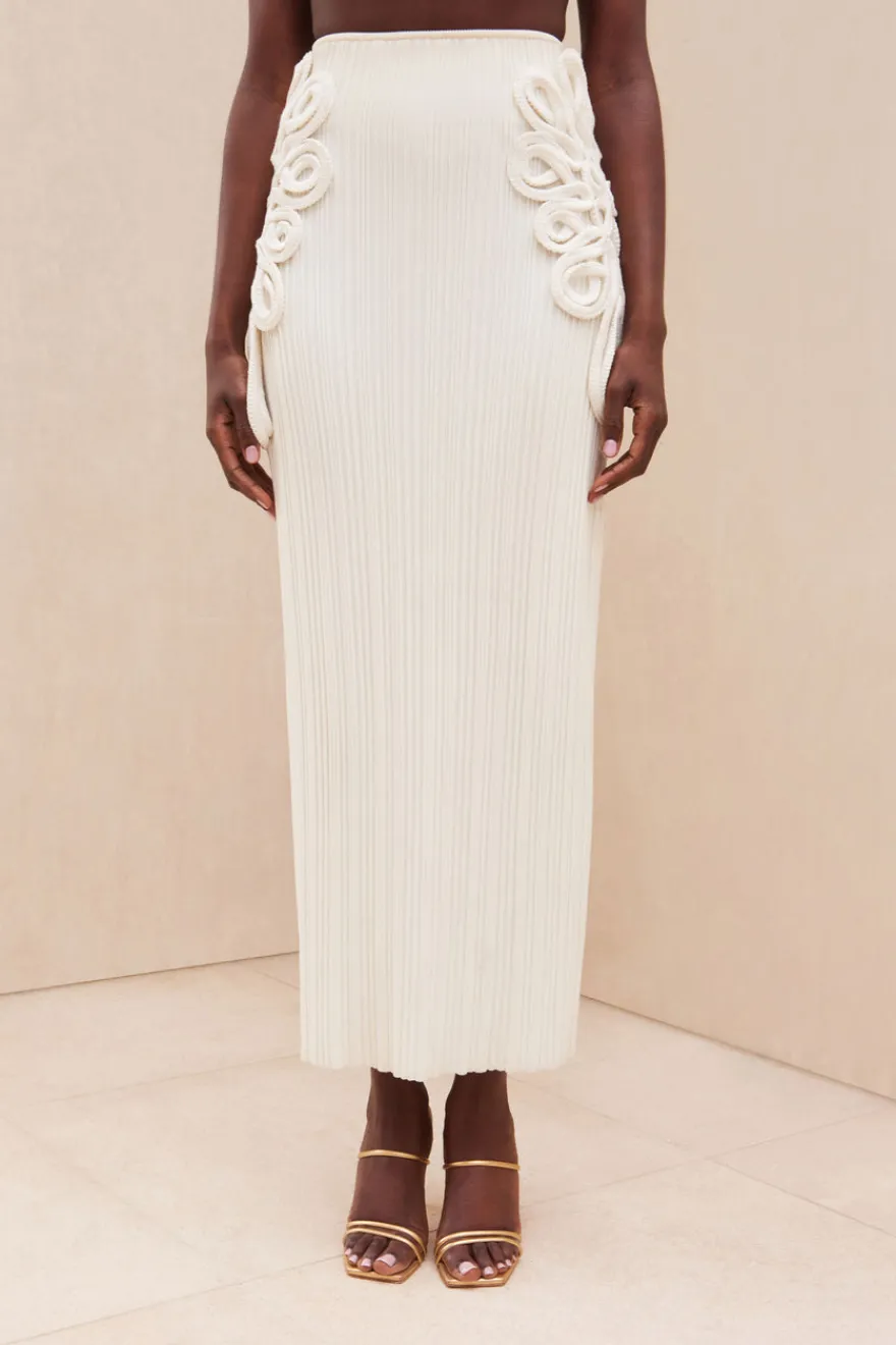 New Cult Gaia Chasina Knit Skirt Off White