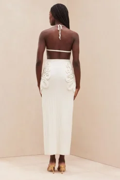 New Cult Gaia Chasina Knit Skirt Off White