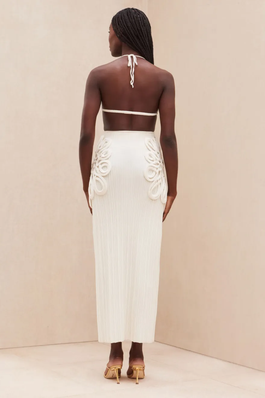 New Cult Gaia Chasina Knit Skirt Off White