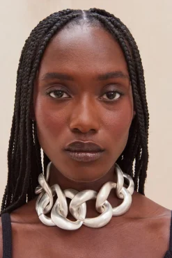 New Cult Gaia Cloe Necklace Brushed Silver