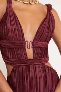 Clearance Cult Gaia Davida Gown Maroon Peak