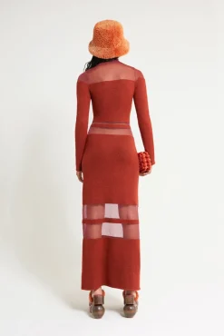 Outlet Cult Gaia Ebony Knit Dress Cerise