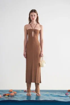 New Cult Gaia Elfreda Knit Dress Earth
