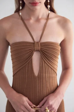 New Cult Gaia Elfreda Knit Dress Earth