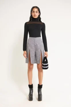 Cult Gaia Elliot Knit Top Black