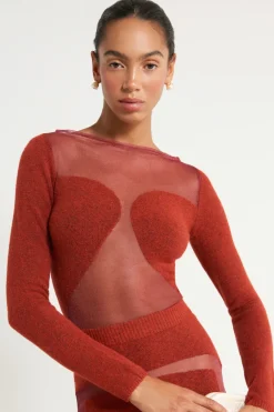 Discount Cult Gaia Fable Knit Top Cerise