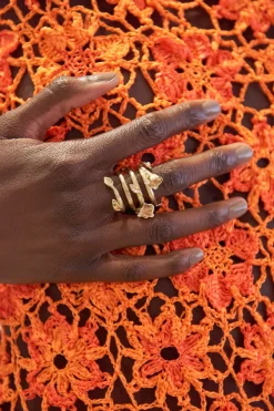Online Cult Gaia Fana Ring Brushed Brass