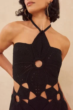 Best Cult Gaia Floreana Knit Dress Black