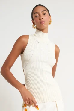 Clearance Cult Gaia Francesca Knit Top Off White