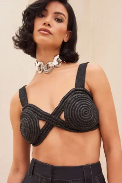 Clearance Cult Gaia Gabi Crochet Top Black
