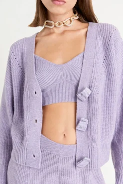Best Cult Gaia Indra Knit Cardigan Amethyst