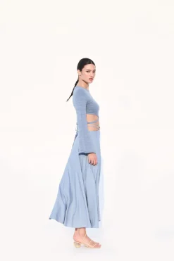 Cult Gaia Kenna Knit Top Steel