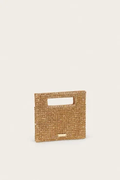 Cult Gaia Lucinda Nano Rhinestone Clutch Champagne