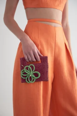 Discount Cult Gaia Lucinda Nano Rhinestone Clutch Dragonfruit