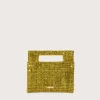 New Cult Gaia Lucinda Nano Rhinestone Clutch Olive