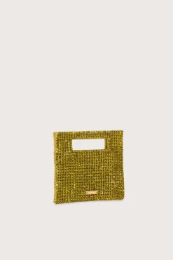 New Cult Gaia Lucinda Nano Rhinestone Clutch Olive