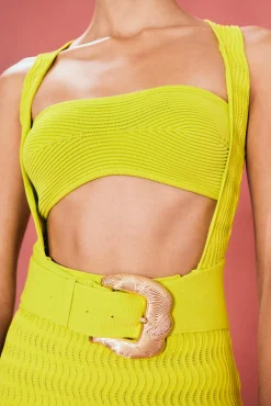 Hot Cult Gaia Natalia Knit Dress Citron