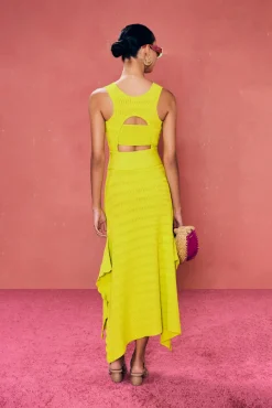 Hot Cult Gaia Natalia Knit Dress Citron
