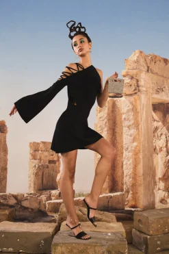 Sale Cult Gaia Nuru Knit Dress Black