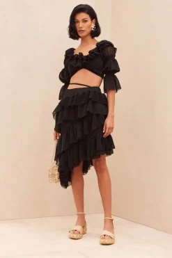 New Cult Gaia Paulina Knit Top Black