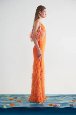 New Cult Gaia Raisa Gown Papaya