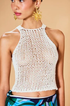 Sale Cult Gaia Roxy Knit Top Off White