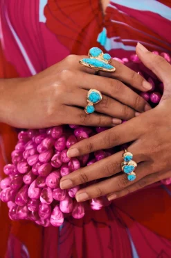 Hot Cult Gaia Suri Ring Set Turquoise