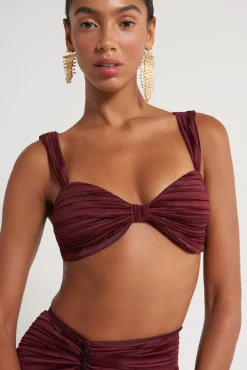 Cult Gaia Ulla Top Maroon Peak