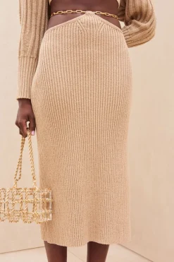 Sale Cult Gaia Zariana Knit Skirt Ecru