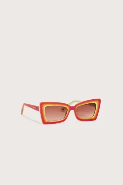 New Cult Gaia Zaza Sunglasses Dragonfruit Multi