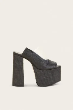 Outlet Cult Gaia Ziggy Platform Black Raffia