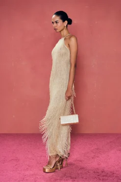 Discount Cult Gaia Zion Knit Gown Light Gold